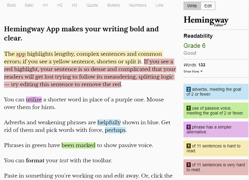 hemingwayapp grammar checker
