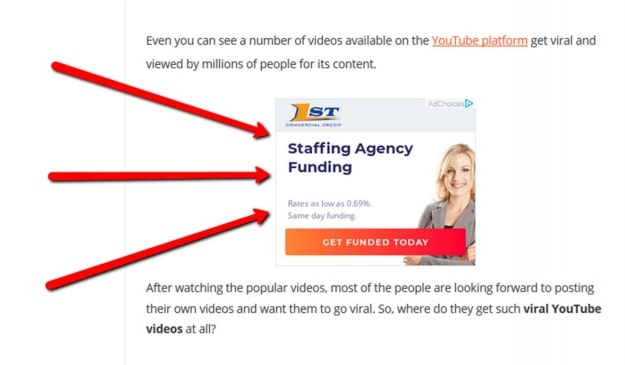 Ads within content